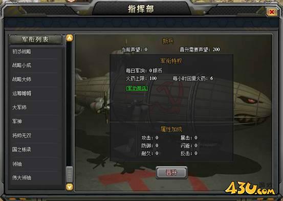 警戒风暴-基地指挥部（军衔系统）