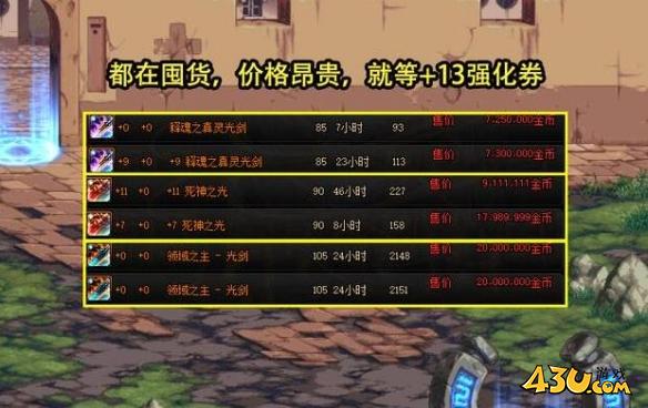 dnf周年庆拍卖道具多少钱 dnf15周年庆拍卖道具物价介绍
