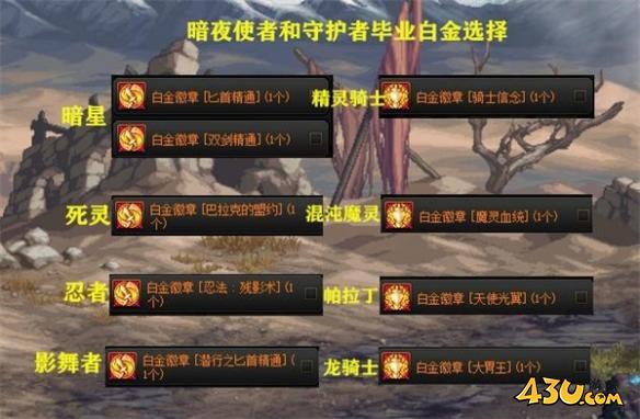 dnf全职业白金徽章选择攻略 dnf全职业白金徽章推荐