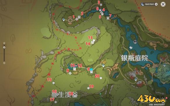 原神蔓生溪谷北礼券全收集 原神蔓生溪谷北礼券分布一览