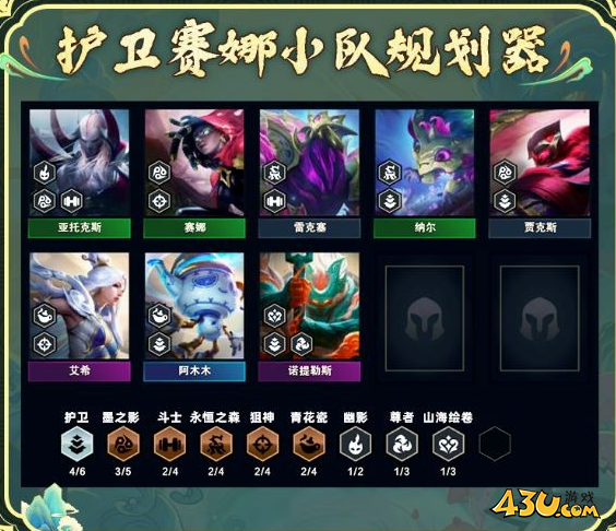云顶之弈s11护卫赛娜阵容