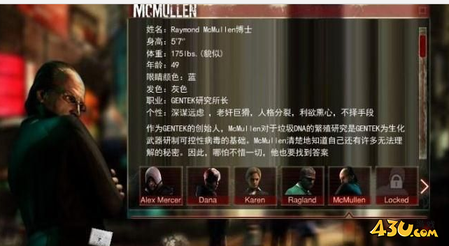 虐杀原形人物介绍