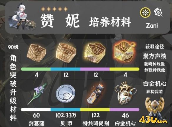 鸣潮赞妮突破材料获取方法
