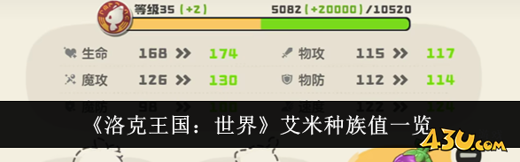 洛克王国世界艾米种族值是多少 艾米种族值一览