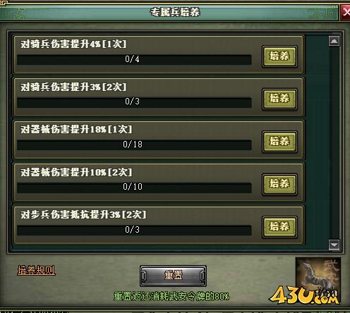 热血三国2专属兵特性培养系统