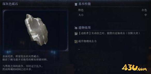 艾尔登法环黑夜君临遗物图鉴 深灰色砥石遗物