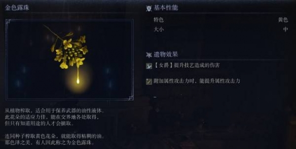 艾尔登法环黑夜君临遗物图鉴 金色露珠遗物