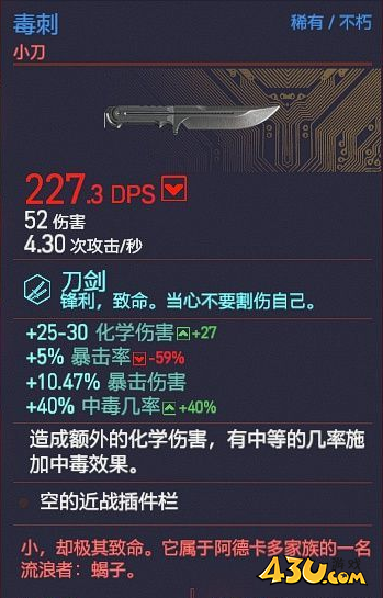 赛博朋克2077毒刺如何获取 不朽武器获取攻略