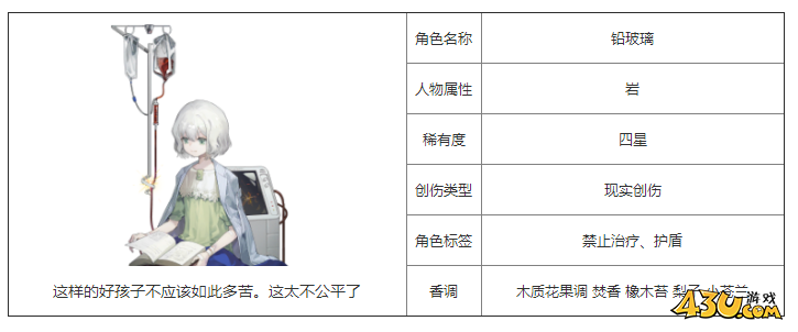 重返未来：1999铅玻璃有什么技能 角色技能介绍