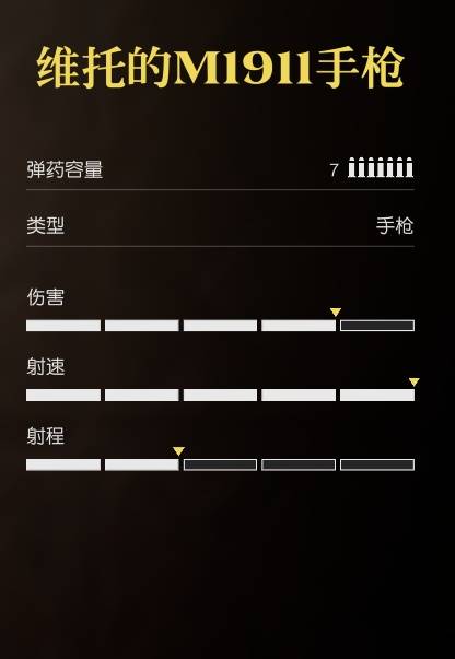 四海兄弟故乡维托的M1911手是什么武器 武器数据图鉴
