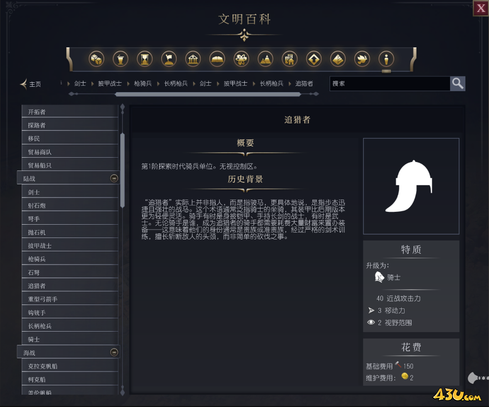 文明7追猎者单位介绍 不同单位说明