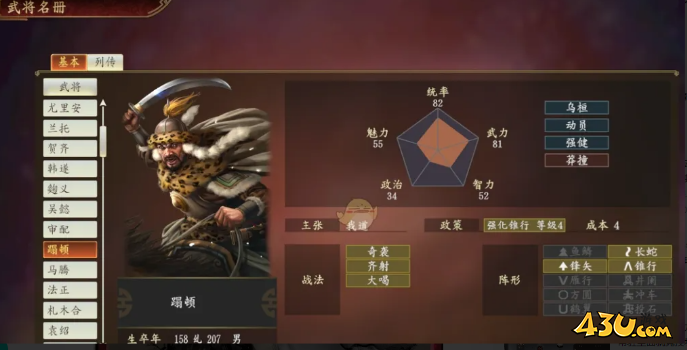 《三国望神州》蹋顿强度如何 新副将蹋顿介绍 