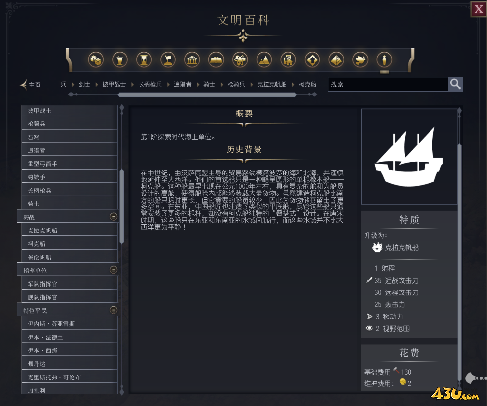 文明7柯克船单位介绍 不同单位说明 文明7柯克船单位介绍 不同单位说明
