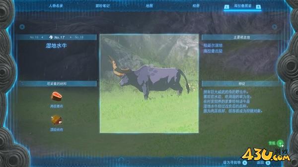 塞尔达传说王国之泪拍照全图鉴 湿地水牛拍照点位分享